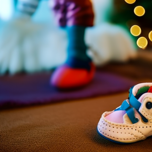 An image showcasing a pair of adorable baby size 3 shoes in vibrant colors and soft materials, emphasizing the need for proper footwear to support healthy foot development in infants