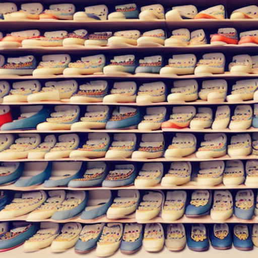An image showcasing a vibrant, well-organized baby shoe store display, filled with rows of adorable and authentic Baby Vans Shoes, neatly arranged by size, color, and style, appealing to parents searching for the perfect pair