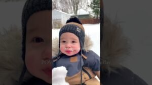 baby's first snow ❄️ 🎥 glimpse_of_gab