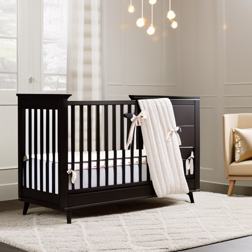An image capturing the essence of versatility, featuring a convertible crib seamlessly transitioning from a cozy, enclosed crib for newborns to a spacious toddler bed