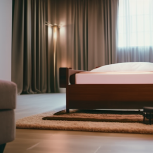 Best Cribs 2 An image showcasing a luxurious, modern crib with a sleek wooden frame, adorned with soft, plush bedding in neutral tones, complemented by delicate drapes and a gentle mobile, exuding comfort and elegance