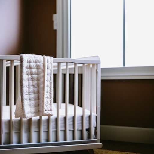 An image showcasing a cozy and stylish mini crib nestled in a serene nursery corner