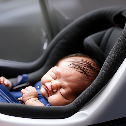 An image showcasing a rear-facing infant car seat, with a newborn securely fastened inside, surrounded by clear visuals of the recommended weight and height limits, providing a visual guide for age-appropriate car seats