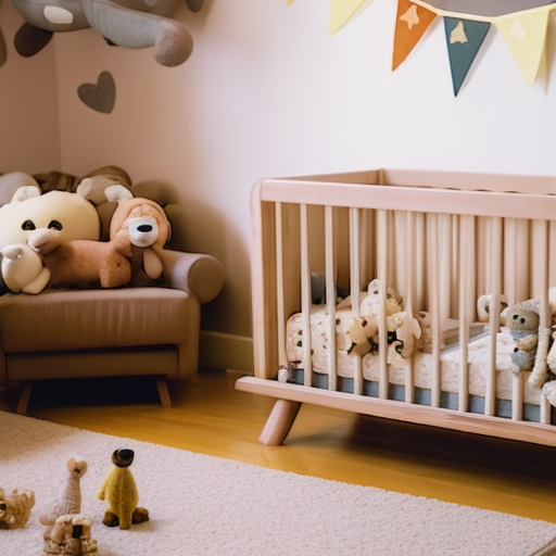 An image that showcases a charming, budget-friendly boy crib nestled in a cozy nursery