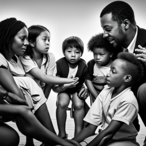 An image that captures the essence of breaking parenting cycles, depicting a chain being shattered into fragments, symbolizing liberation and the power to redefine familial patterns