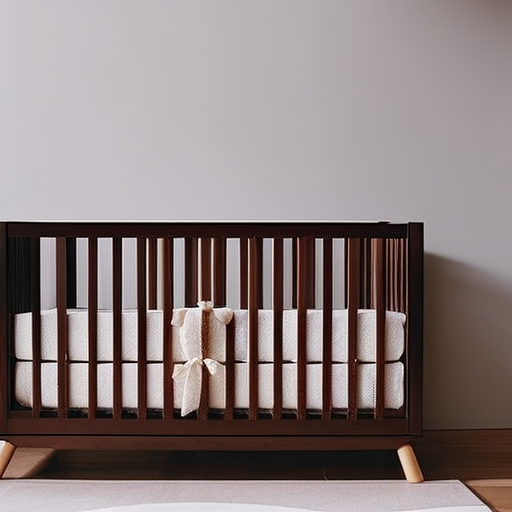 An image that showcases a sturdy, solid wood baby crib with rounded edges, smooth finish, and adjustable mattress height