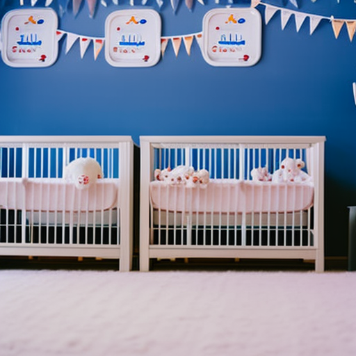 An image showcasing a spacious nursery with a variety of baby cribs, adorned with safety features such as sturdy railings and adjustable mattress heights, highlighting the importance of durability and safety when choosing a crib