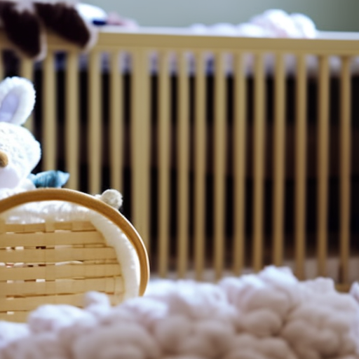 An image of a cozy nursery with a perfectly styled crib adorned with a plush mattress, fitted sheet, and a soft crib skirt