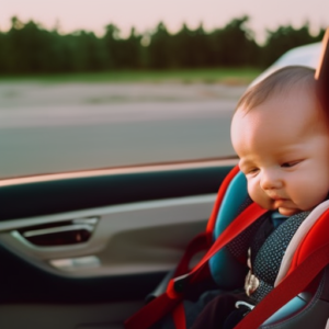 An image that showcases a secure rear-facing car seat installed in a vehicle, with a loving parent gently fastening the harness around their precious baby, ensuring utmost safety and protection during every journey