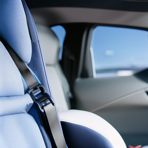 An image showcasing a car seat with the seat belt incorrectly routed through the wrong slots, emphasizing the dangers