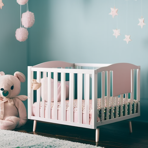 An image showcasing a cozy, budget-friendly baby bed nestled in a serene nursery