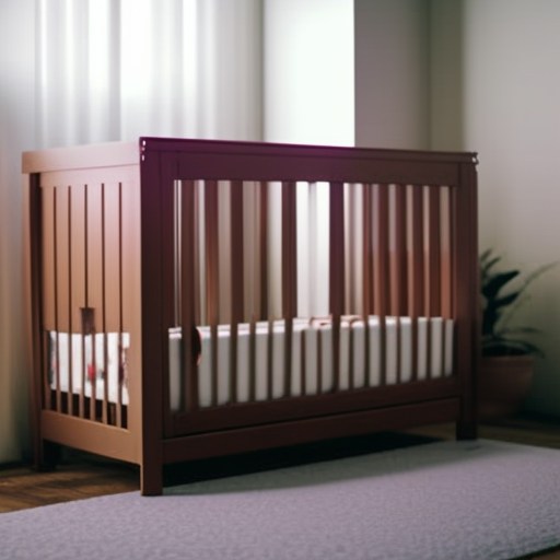 An image showing a sturdy, stylish, and safe cheap baby crib adorned with a soft, hypoallergenic mattress and protective rails, debunking the misconception that affordable cribs compromise on quality and comfort