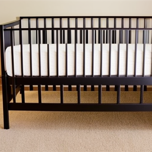 An image showcasing a diverse array of high-quality, affordable cribs displayed in a well-lit, spacious nursery