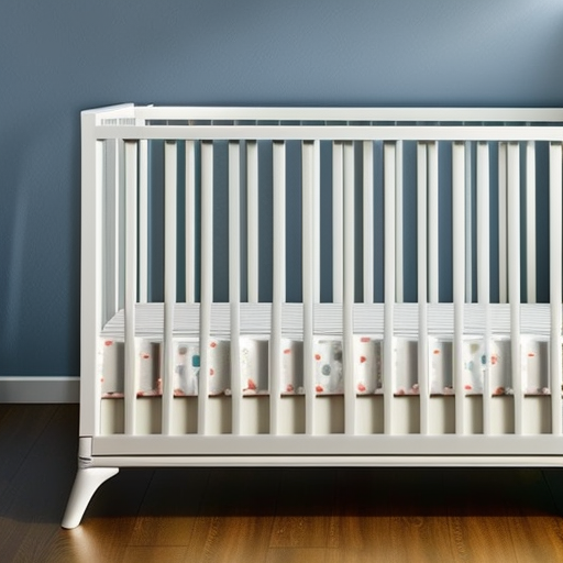An image showcasing a sturdy, affordable crib with reinforced corners and smooth edges