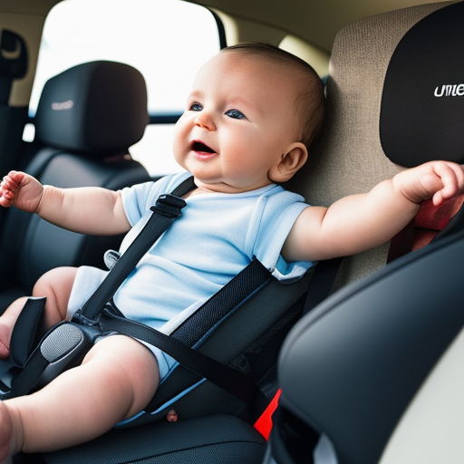 An image showcasing a secure rear-facing car seat properly installed in the backseat of a vehicle