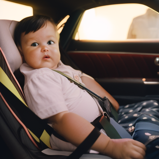 An image depicting a car seat installed forward-facing with incorrect recline angle, loose harness straps, and chest clip positioned too low