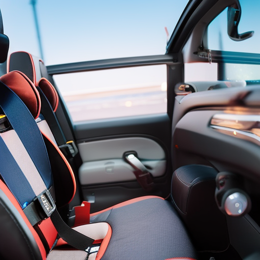 An image showcasing a booster seat with various adjustable features, such as a height-adjustable headrest, customizable safety harness, and adjustable armrests, providing a visual guide for choosing booster seats wisely