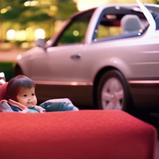 An image that showcases a parent effortlessly wiping away spilled food from a convertible car seat, revealing its easily detachable and washable seat cover, highlighting the importance of hassle-free cleaning and maintenance