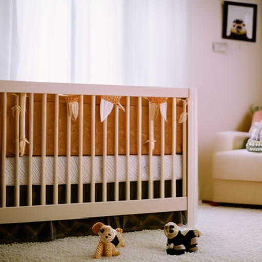 An image showcasing a versatile crib in a small nursery, cleverly maximizing space