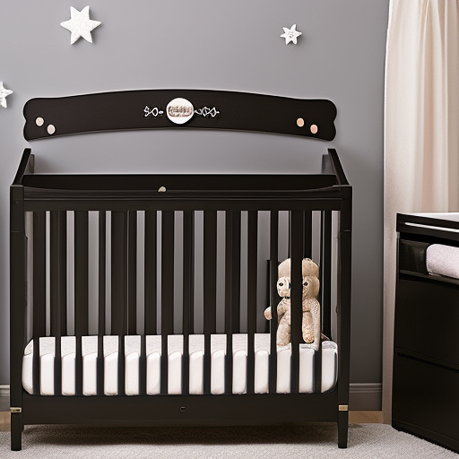 An image showcasing a versatile crib with adjustable height settings, removable side rails, and detachable changing table, highlighting its adaptability to cater to a growing baby's needs