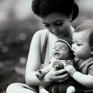 An image capturing two toddlers sitting side by side, gently cradling a baby chick in their palms
