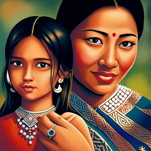 An image depicting a diverse group of mothers and daughters from various cultures, engaging in a heartfelt moment of bonding during a traditional ear-piercing ceremony, highlighting the significance of cultural and personal considerations