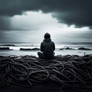 An image capturing the emotional journey of a teenager battling anxiety