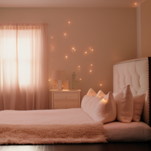 An image that captures a serene bedroom scene, featuring a cozy toddler-sized bed adorned with soft, pastel-colored sheets, a plush companion, and a dimly lit nightlight casting a gentle glow, all promoting peaceful and effective sleep solutions for preschoolers