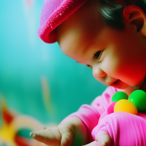  the magic of sensory exploration in infants by depicting a close-up image of tiny hands, covered in vibrant paint, joyfully smearing colors across a blank canvas, showcasing the wonders of tactile experiences and nurturing their creative instincts