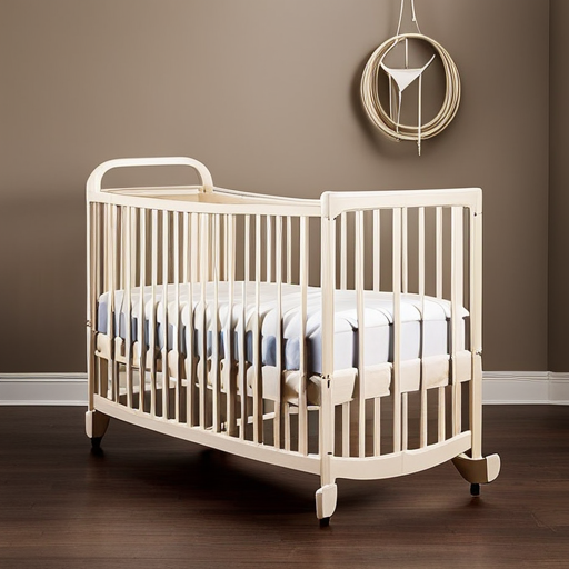 An image capturing a serene nursery bathed in warm morning light, showcasing a cozy rocking chair gently swaying beside a crib adorned with a soft mobile, emphasizing the importance of establishing comforting routines and consistency when grieving with your baby