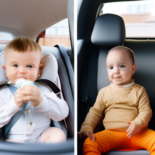 An image that depicts a comparison between a rear-facing car seat and a forward-facing car seat, showcasing their different positions, angles, and safety features, helping parents make an informed choice