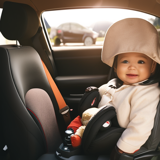 An image showcasing a car seat adorned with an array of additional features and accessories, such as a cup holder, sunshade, plush padding, and adjustable headrest, illustrating the importance of choosing a seat with practical and comfortable extras