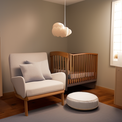 An image showcasing a serene nursery corner with an impeccably clean and well-maintained Ikea Glider