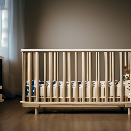 An image showcasing the Ikea Gulliver Crib, highlighting its safety features like its sturdy wooden construction, smooth rounded edges, and adherence to international safety standards