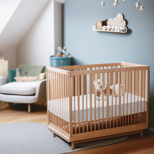 An image showcasing a serene nursery with a snugly fitted Ikea Sniglar Crib, surrounded by a safe and clutter-free environment