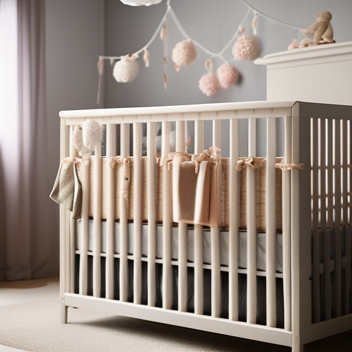 An image showcasing a serene nursery with the Ikea Sundvik Crib as the focal point