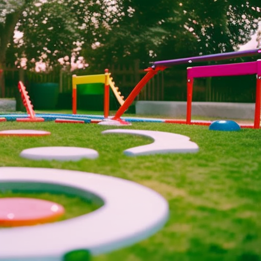 An image showcasing a colorful, engaging DIY obstacle course for preschoolers