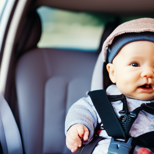 An image showcasing an infant in a car seat, wearing a snug winter outfit with no extra padding