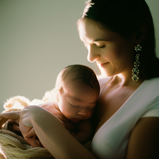An image depicting a serene mother comfortably holding her newborn while breastfeeding, showcasing proper latch and positioning
