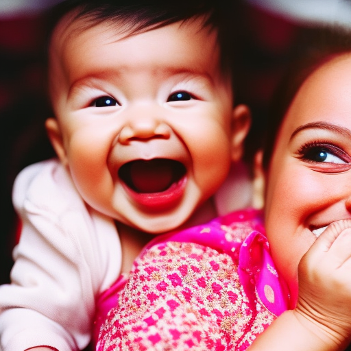 An image showcasing a joyful infant engaging in peek-a-boo with a parent, radiating genuine laughter