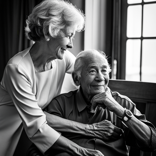 An image depicting the profound beauty of ageing bodies, showcasing the intricacy of wrinkled skin and the gentle touch of weathered hands, symbolizing the enduring love and connection forged through a lifetime together