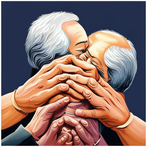 An image depicting two elderly individuals, their hands tightly intertwined, symbolizing resilience and connection
