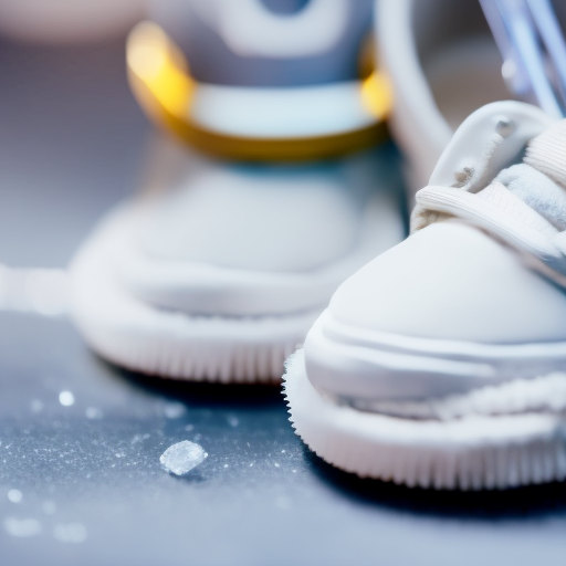 An image showcasing a pair of pristine white Jordan baby shoes, surrounded by a set of cleaning tools like a soft brush, stain remover, and a cloth, emphasizing the importance of proper maintenance