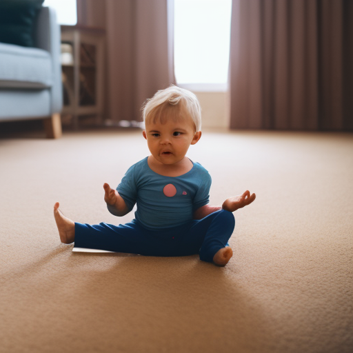 An image depicting a caring parent sitting cross-legged on the floor, gently guiding their upset toddler through deep breathing exercises, showcasing the power of teaching emotional regulation techniques in managing toddler tantrums effectively