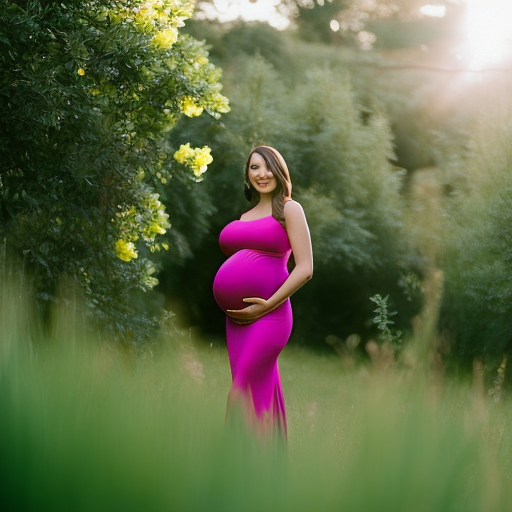 the ethereal beauty of a soon-to-be mother embracing her curves in a figure-hugging, knee-length maternity bodycon dress