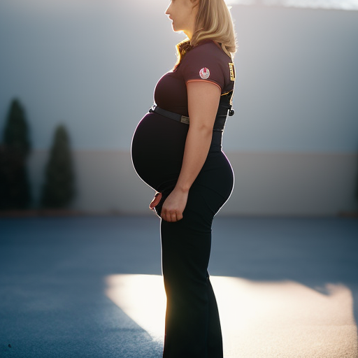 An image showcasing a pregnant EMS professional wearing Maternity EMS Pants with an adjustable waistband, highlighting its game-changing feature