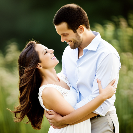  the tender connection between an expecting couple, surrounded by nature's beauty