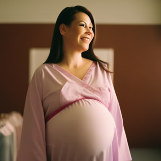 An image showcasing a maternity hospital gown that combines comfort and functionality