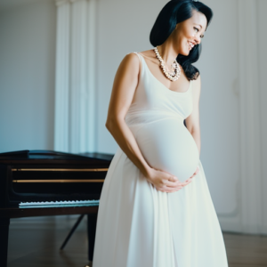 Maternity Jumpsuit Formal 9 E the elegance and comfort of motherhood with an image of a radiant expecting mother, wearing a chic maternity jumpsuit in a formal setting