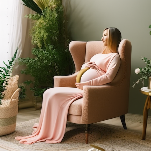 An image showcasing a cozy, stylish maternity loungewear collection